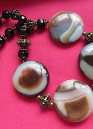 Масивне кольє з розкішного великого агату6 фото