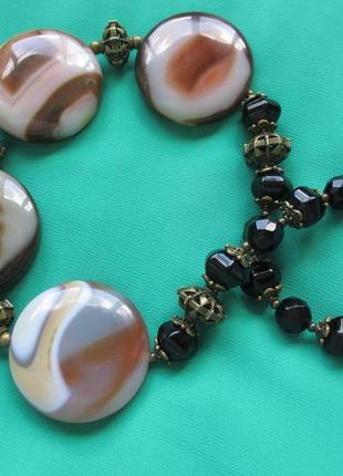 Масивне кольє з розкішного великого агату9 фото
