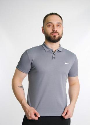 Поло nike серое мужское