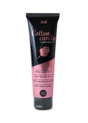 Лубрикант на водній основі intt cotton candy (100 мл) смак солодка вата, густий та ковзний