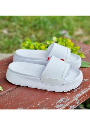 Женские пляжные тапочки, шлепки на платформе, шлпанцы для бассейна puma karmen swimming women's slides in white 37-38 размер