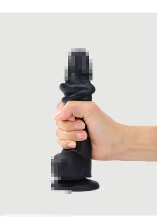 Реалістичний фалоімітатор strap-on-me sliding realistic skin dildo black - m, ефект рухливої шкіри