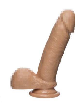 Фалоімітатор doc johnson the d - perfect d - 7 inch with balls - firmskyn, діаметр 4,5 см