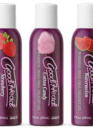 Розігрівальні гелі для орального сексу doc johnson goodhead – warming head (3 смаки)