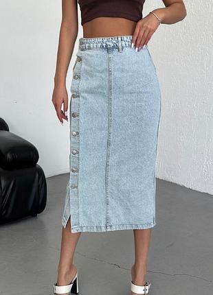 Спідниця джинсова блакитна з гудзиками