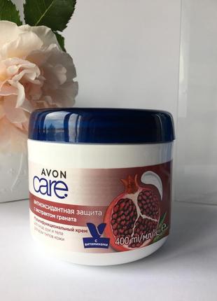 Універсальний крем 3в1 для обличчя, рук та тіла з екстрактом граната, 400 мл avon care, ейвон крем гранат