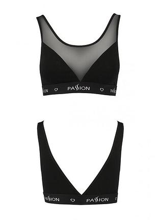 Топ с прозрачной вставкой passion ps002 top black, size l4 фото