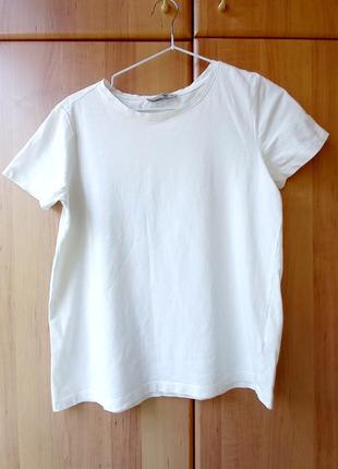 Жіноча біла котонова/бавовняна футболка без принту lc waikiki