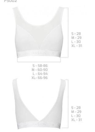 Топ з прозорою вставкою passion ps002 top white, size l3 фото