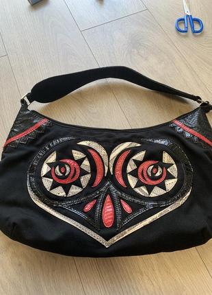 Сумка tosca blu з вставками із зміїної шкіри