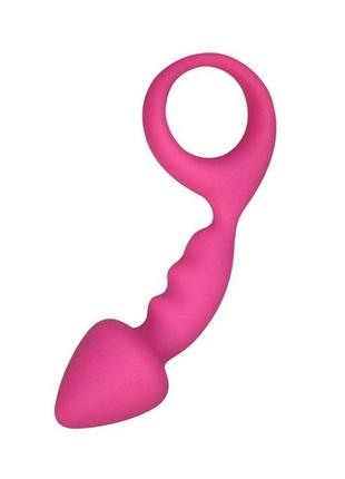 Анальна пробка adrien lastic budy pink із стимулюючою ніжкою, макс. діаметр 2,5 см
