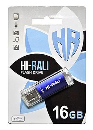 Флеш-накопичувач usb 16gb hi-rali rocket series blue (hi-16gbvcbl)