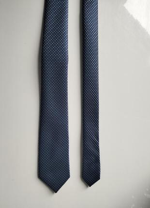 Вузька синя краватка next галстук