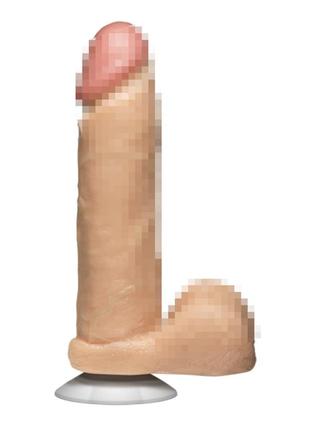 Фалоімітатор doc johnson the realistic cock 8 inch white - pvc, vack-u-lock, діаметр 5,1 см