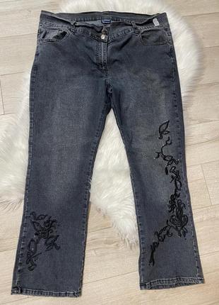 Балталл/стильные джинсы с вышивкой большой размер