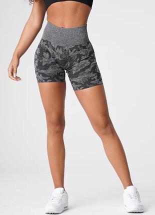 Спортивні шорти фірми nvgtn black camo seamless shorts, розмір s, оригінал