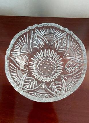 Ваза кришталь вінтаж салатниця кришталева вінтажна цукерниця