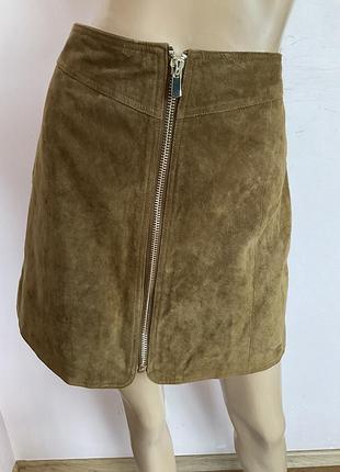 Замшевая качественная юбочка a- силуэта / l/ brend costes
