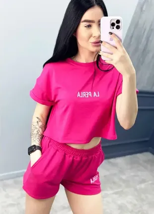 Костюм спортивный с шортами "la perla"