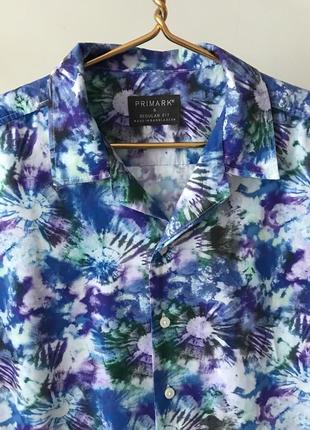 Шикарна гавайська сорочка від primark в стилі тай-дай, розмір  s - m