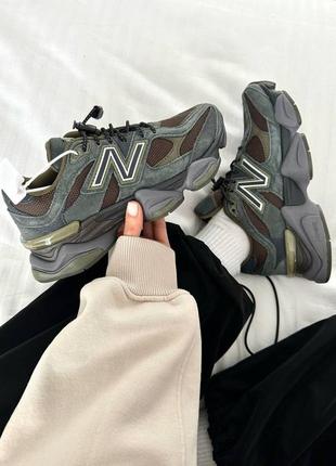 Женские кроссовки нью беланс 9060 премиум / new balance 
 9060 “blacktop & dark moss” premium