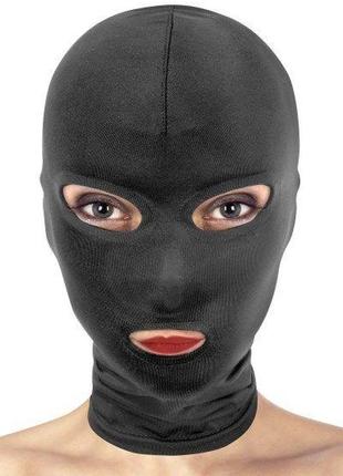 Капюшон для бдсм с открытыми глазами и ртом fetish tentation open mouth and eyes hood