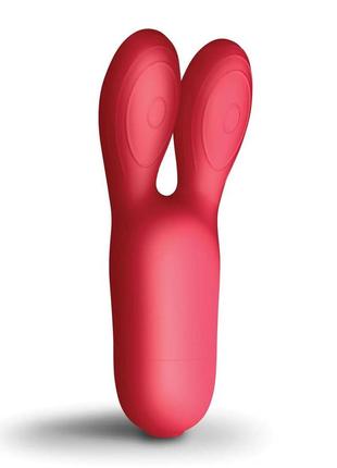 Кліторальний вібратор sugarboo coral kiss з вушками, два мотори, робота від батарейок (у комплекті)