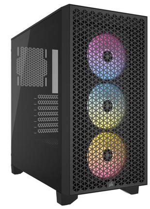 Корпус corsair 3000d rgb tempered glass black (cc-9011255-ww) без бж