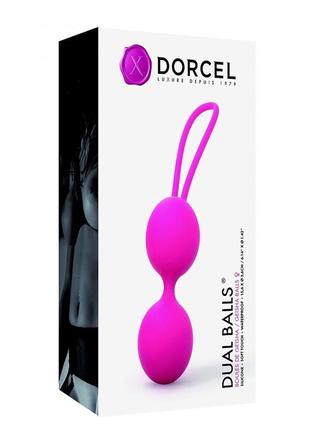 Вагинальные шарики dorcel dual balls magenta, диаметр 3,6см, вес 55гр