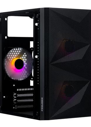 Корпус prologix e113 tempered glass&mesh black