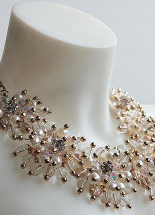 Оригинальное колье с цветами dress 5135