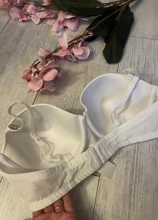 Гладкий білий бюстгальтер балконет без пуш-ап 85с