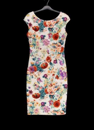 Красивое фактурное платье "ovs" с цветами. размер м.