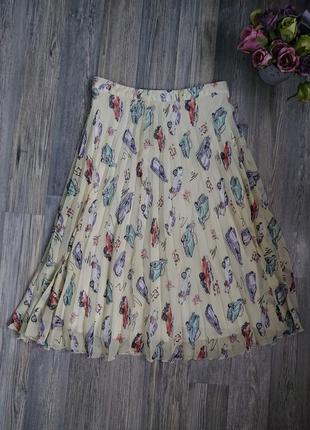 Красивая юбка плиссе в машинки ретро в стиле prada р.42/44
