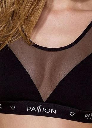 Топ с прозрачной вставкой passion ps002 top black size m