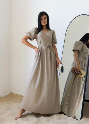 Льняное платье в пол