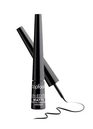 Подводка для глаз, век topface dipliner matte carbon black с матовым эффектом, черная, 2.5 мл