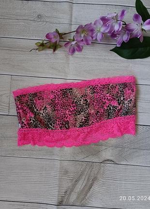 Топ бюстгальтер бандо victoria’s secret pink животный принт