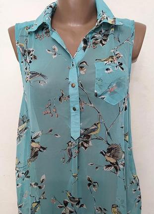 Dorothy perkins шифоновая рубашка безрукавка принт /10092/