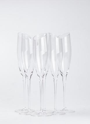 Келихи для шампанського на високій ніжці набір келихів для шампанського 6 штук2 фото