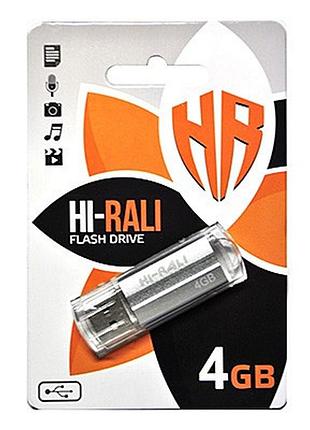 Флеш-накопичувач usb 4gb hi-rali corsair series silver (hi-4gbcorsl)