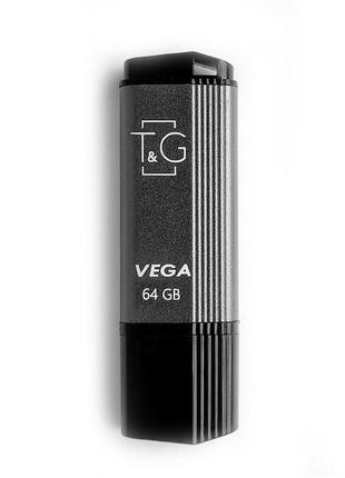 Флеш-накопичувач usb 64gb t&g 121 vega series grey (tg121-64gbgy)