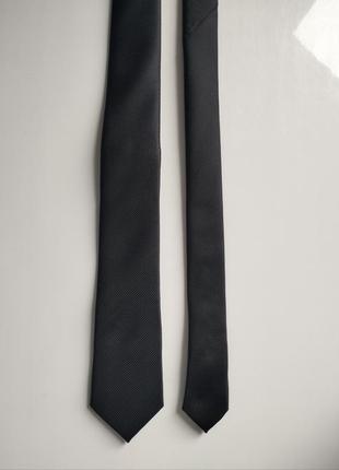 Вузька чорна класична краватка галстук burton london1 фото
