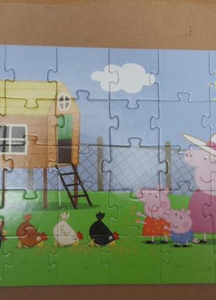 Пазл, пазли, puzzle, свинка пеппа, peppa pig 30 деталей 3+2 фото