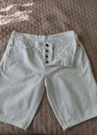 Белые джинсовые шорты бермуды мужские шорты чинос коттон