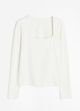 Белый реглан h&amp;m с квадратным вырезом