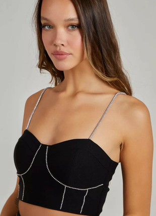 Корсетный топ с декором стразы pink vanilla