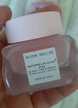 Watermelon glow aha night treatment нічний пілінг aha з гіалуроновою кислотою glow recipe 25 г