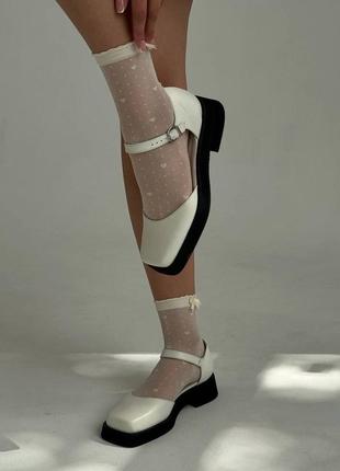 Шкіряні туфлі в стилі мері джейн в ретро стилі з квадратним носиком з натуральної шкіри4 фото