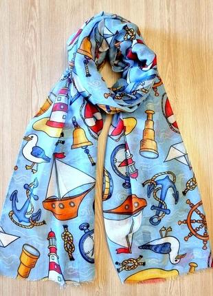 Шарф палантин літній морський